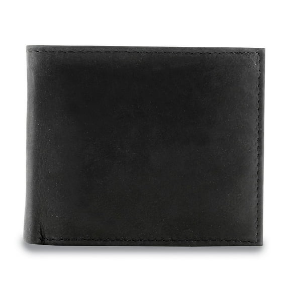FB Jewels Black Leather Bi-fold Wallet w/Card Holder Flaps