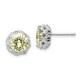 thumbnail image 1 of FB Jewels Cheryl M Sterling Silver Round Brialliant-cut Yellow CZ Post Earrings, 1 of 3
