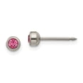 thumbnail image 1 of FB Jewels Inverness Titanium 4mm Rose Crystal Bezel Earrings, 1 of 3