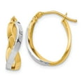 thumbnail image 1 of FB Jewels Leslie's 14K Two Tone Gold Polished Hinged Hoop Earrings, 1 of 3