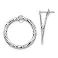 thumbnail image 1 of FB Jewels Leslie's 14K White Gold Polished & D/C Flexible Post Hoop Earrings, 1 of 3
