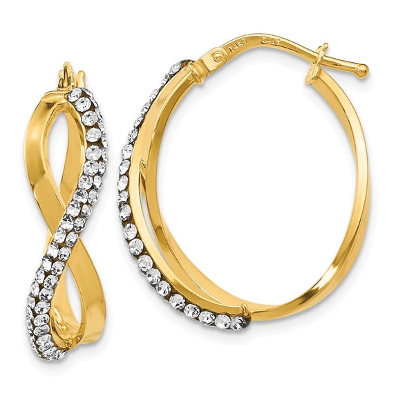FB Jewels Leslie's 14K Yellow Gold Crystals from Swarovski Hoop Earrings