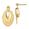 thumbnail image 1 of FB Jewels Leslie's 14K Yellow Gold Polish & Scratch Finish Oval Post Earrings, 1 of 5