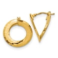 thumbnail image 1 of FB Jewels Leslie's 14K Yellow Gold Polished & Textured Fancy Hoop Earrings, 1 of 3