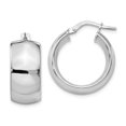 thumbnail image 1 of FB Jewels Leslie's Sterling Silver Rhodium-plated Hoop Earrings, 1 of 3