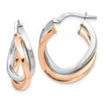 thumbnail image 1 of FB Jewels Leslie's Sterling Silver Rose-tone Polished Hoop Earring, 1 of 3