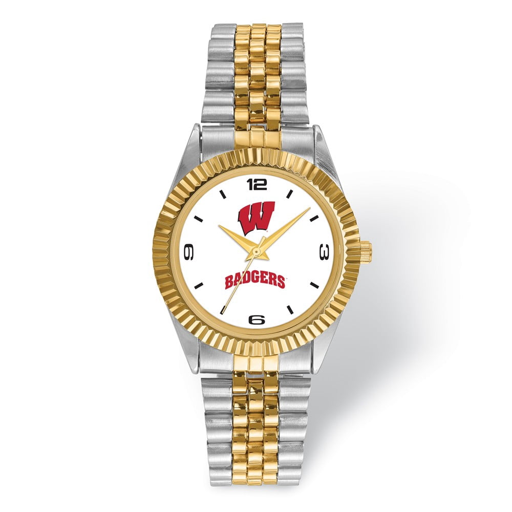 Wisconsin Watch FB Jewels LogoArt University of Wisconsin Pro Two-tone Gents Watch ...