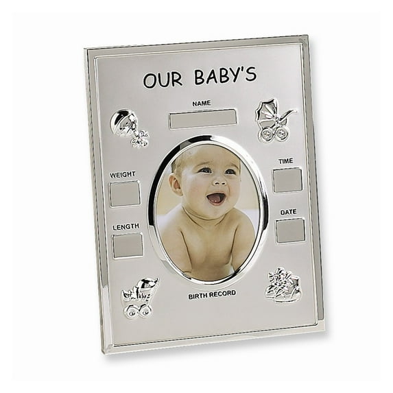 FB Jewels Metal Birth Record 3.5x4.5 Photo Frame