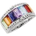 thumbnail image 1 of FB Jewels Multi-Gemstone Granulated Design Ring Size 7, 1 of 2