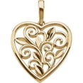 thumbnail image 1 of FB Jewels Scroll & Leaf Design Filigree Heart Pendant, 1 of 1