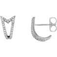 thumbnail image 1 of FB Jewels Set 14k White Gold Pair Polished 1/6 CTW Diamond Geometric Earrings, 1 of 2