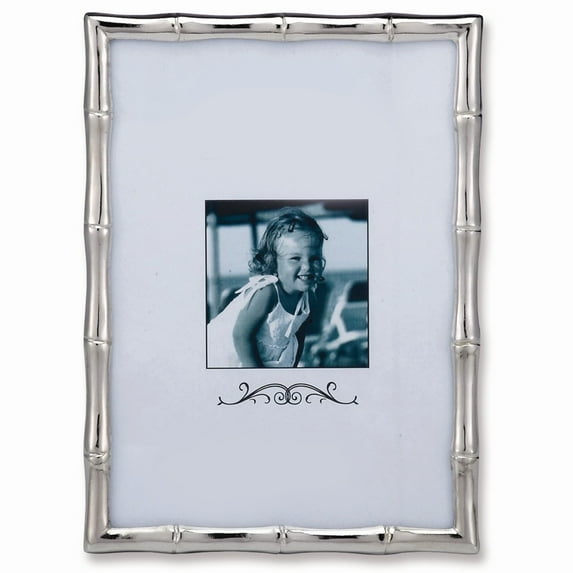 FB Jewels Silver-tone Bamboo 8x10 Frame Matted for 5x7 Photo