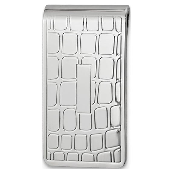 FB Jewels Silver-tone Croco Pattern Money Clip