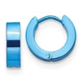 thumbnail image 1 of FB Jewels Stainless Steel Blue IP-Plated Hinged Hoop Earrings, 1 of 3