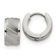 thumbnail image 1 of FB Jewels Stainless Steel Patterned Hinged Hoop Earrings, 1 of 3