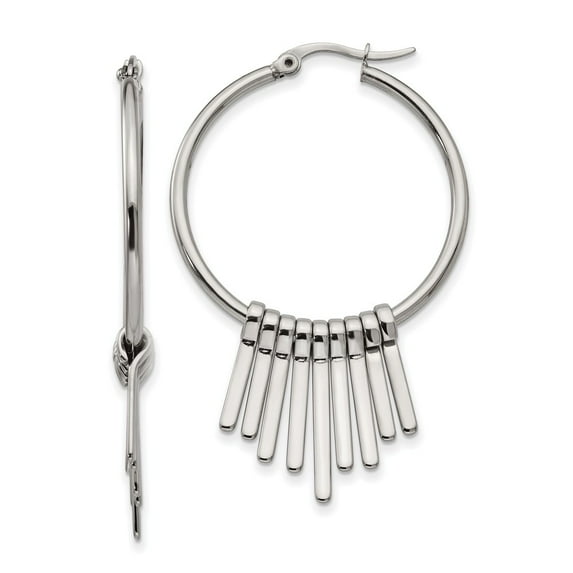 FB Jewels Stainless Steel Polished Hoop Earrings