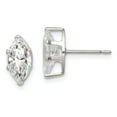 thumbnail image 1 of FB Jewels Sterling Silver 10x5 Marquise Snap Set CZ Stud Earrings, 1 of 2