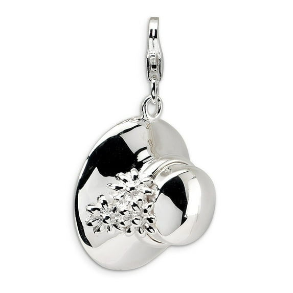 FB Jewels Sterling Silver 3-D Enameled Hat w/Lobster Clasp Charm