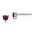 thumbnail image 1 of FB Jewels Sterling Silver 4mm Heart Created Ruby Post Earrings, 1 of 2