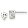 thumbnail image 1 of FB Jewels Sterling Silver 6mm Heart Basket Set CZ Stud Earrings, 1 of 2