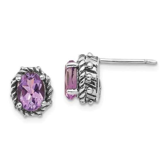 FB Jewels Sterling Silver Amethyst Earrings