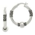 thumbnail image 1 of FB Jewels Sterling Silver Antiqued Hoop Earrings, 1 of 2
