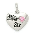 thumbnail image 1 of FB Jewels Sterling Silver Big Sis CZ Heart Charm, 1 of 4