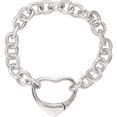 thumbnail image 1 of FB Jewels Sterling Silver Bracelet with Heart Clasp, 1 of 3