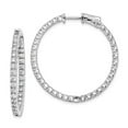 thumbnail image 1 of FB Jewels Sterling Silver CZ 70 Stones In and Out Round Hoop Earrings, 1 of 2