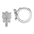 thumbnail image 1 of FB Jewels Sterling Silver & CZ Brilliant Embers Butterfly Hoop Earrings, 1 of 2