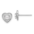 thumbnail image 1 of FB Jewels Sterling Silver & CZ Brilliant Embers Heart Post Earrings, 1 of 2