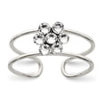thumbnail image 1 of FB Jewels Sterling Silver CZ Flower Toe Ring, 1 of 2