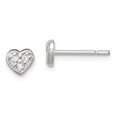 thumbnail image 1 of FB Jewels Sterling Silver CZ Heart Post Earrings, 1 of 2