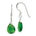 thumbnail image 1 of FB Jewels Sterling Silver Dark Green Crystal Dangle Earrings, 1 of 3