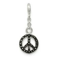 thumbnail image 1 of FB Jewels Sterling Silver Enameled Peace Symbol 1/2in Dangle Enhancer, 1 of 2
