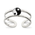 thumbnail image 1 of FB Jewels Sterling Silver Enameled Yin Yang Toe Ring, 1 of 2