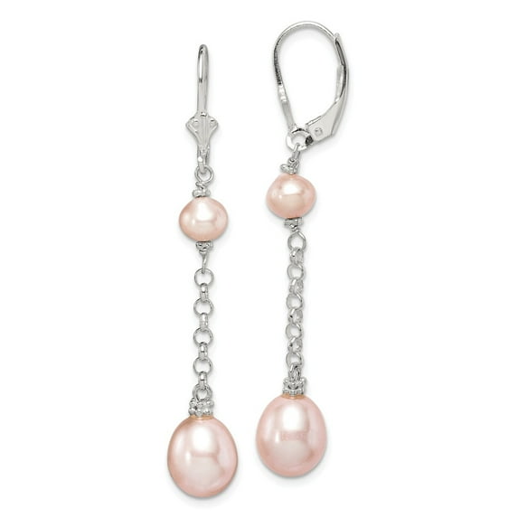FB Jewels Sterling Silver Lavender FW Cultured Pearl Earrings
