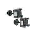 thumbnail image 1 of FB Jewels Sterling Silver Mens Round Black Color Enhanced Diamond 3D Cube Square Earrings 1/10 Cttw, 1 of 1