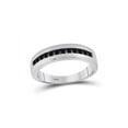 thumbnail image 1 of FB Jewels Sterling Silver Mens Round Black Color Enhanced Diamond Wedding Band Ring 1/2 Cttw, 1 of 1