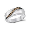 thumbnail image 1 of FB Jewels Sterling Silver Mens Round Brown Diamond Wedding Band Ring 1/4 Cttw Size 12, 1 of 1