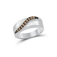 thumbnail image 1 of FB Jewels Sterling Silver Mens Round Brown Diamond Wedding Band Ring 1/4 Cttw, 1 of 1