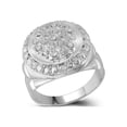 thumbnail image 1 of FB Jewels Sterling Silver Mens Round Diamond Circle Fashion Ring 1/10 Cttw, 1 of 2