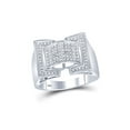 thumbnail image 1 of FB Jewels Sterling Silver Mens Round Diamond Domed Rectangle Cluster Ring 1/8 Cttw .5 Size 10.5, 1 of 4