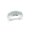 thumbnail image 1 of FB Jewels Sterling Silver Mens Round Diamond Pave Band Ring 1/4 Cttw, 1 of 1