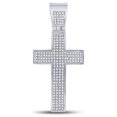 thumbnail image 1 of FB Jewels Sterling Silver Mens Round Diamond Roman Cross Charm Pendant 1/2 Cttw, 1 of 2