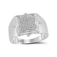 thumbnail image 1 of FB Jewels Sterling Silver Mens Round Diamond Square Cluster Ring 1/6 Cttw Size 10, 1 of 4