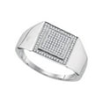 thumbnail image 1 of FB Jewels Sterling Silver Mens Round Diamond Square Frame Cluster Ring 1/4 Cttw Size 8.5, 1 of 1