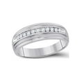 thumbnail image 1 of FB Jewels Sterling Silver Mens Round Diamond Wedding Band Ring 1/4 Cttw Size 10, 1 of 1