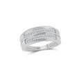 thumbnail image 1 of FB Jewels Sterling Silver Mens Round Diamond Wedding Band Ring 1/5 Cttw Size 8, 1 of 1