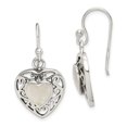 thumbnail image 1 of FB Jewels Sterling Silver Mother of Pearl Heart Shepherd Hook Antiqued Earrings, 1 of 2